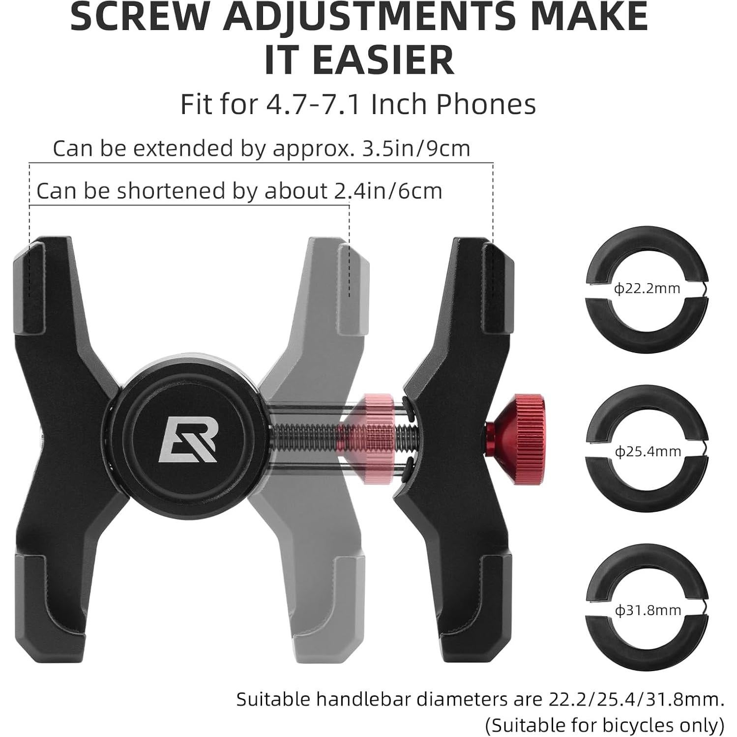 Soporte para Teléfono de Bicicleta ROCKBROS Aluminio 4.7-7.1"