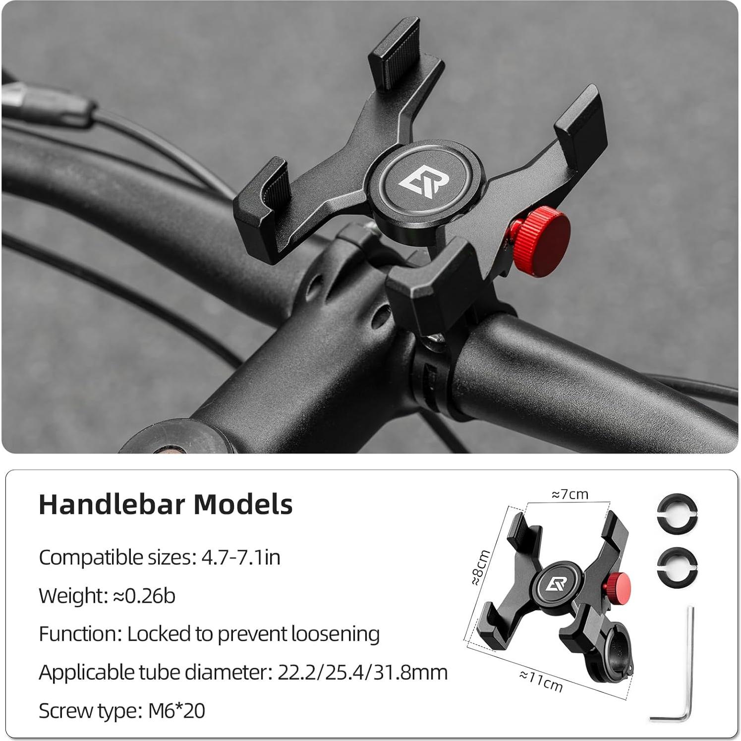 Soporte para Teléfono de Bicicleta ROCKBROS Aluminio 4.7-7.1"