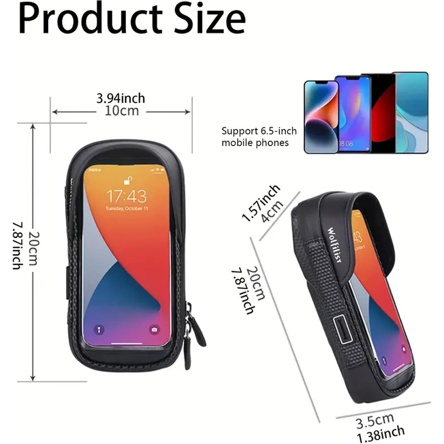 Soporte para Teléfono de Bicicleta WOLFILIST Impermeable