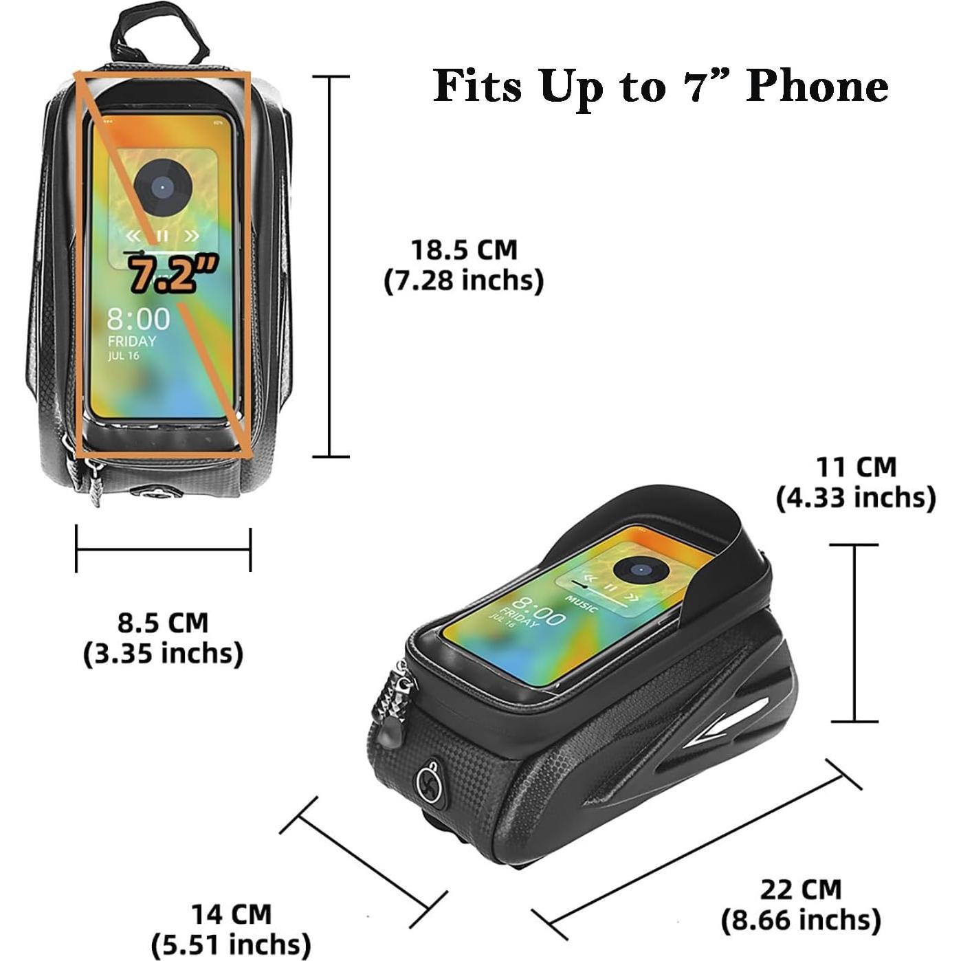 Bolsa de Marco para Bicicleta COTOUXKER - Soporte para Teléfono