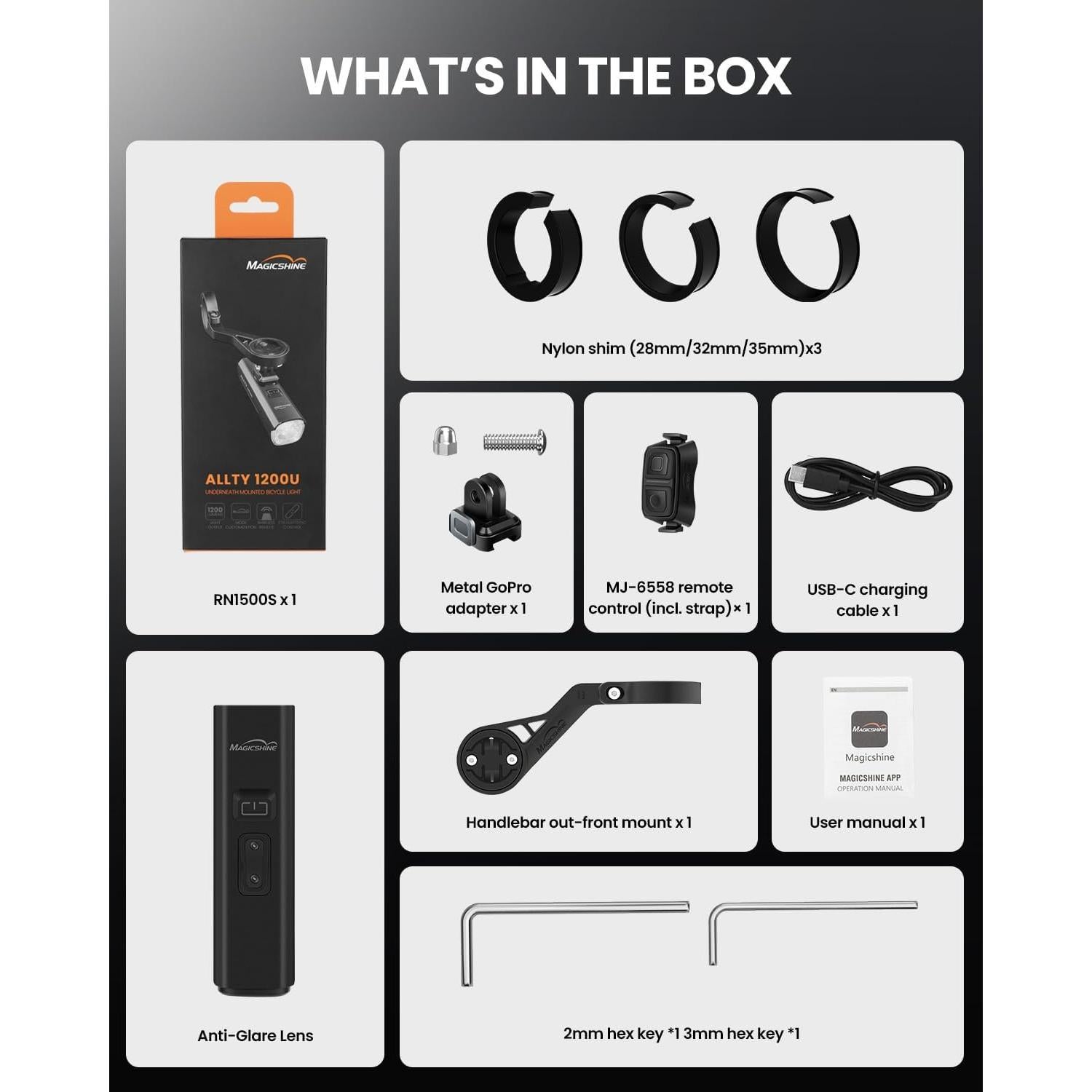 Luz de Bicicleta Magicshine RN 1500S, 1500 Lúmenes, USB-C