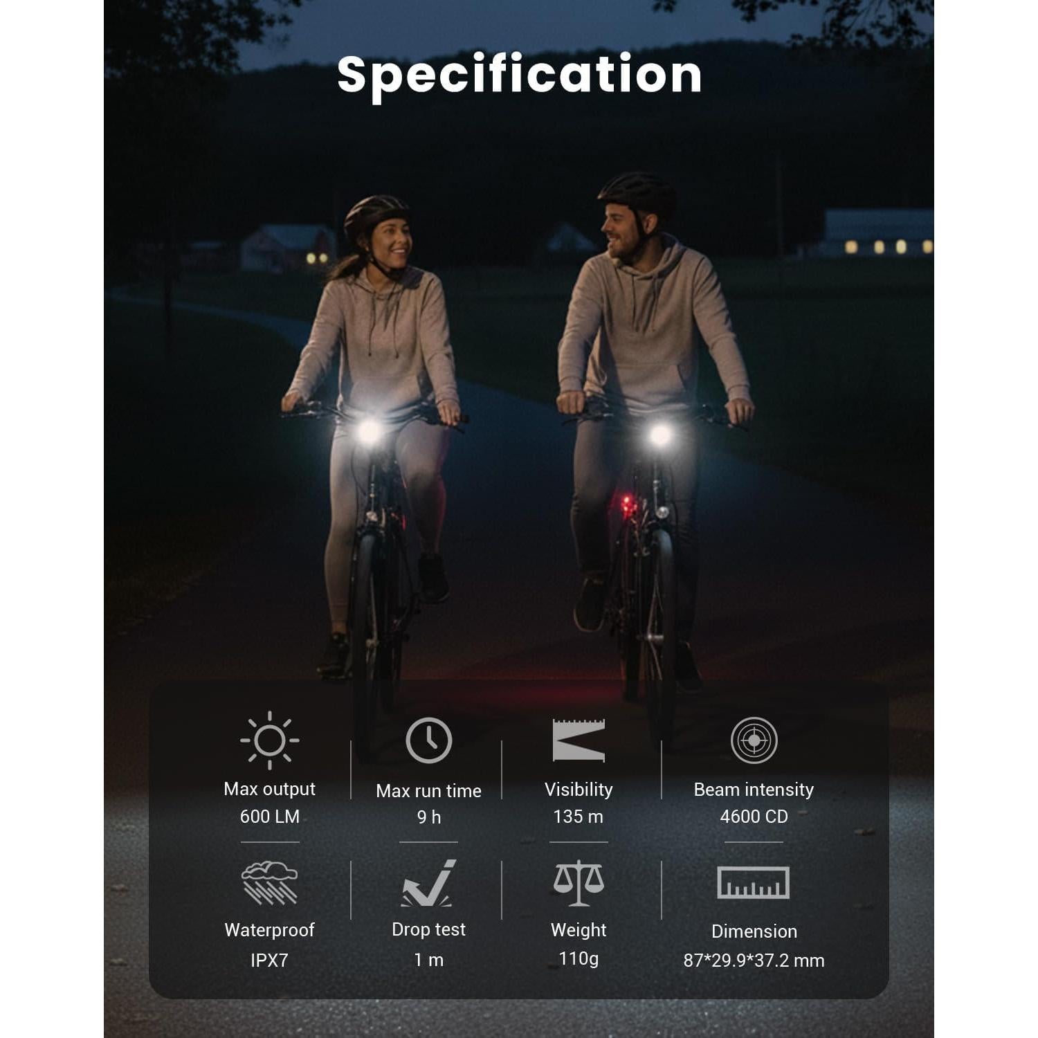 Luz Frontal de Bicicleta Magicshine RN600 V2.0 Recargable USB