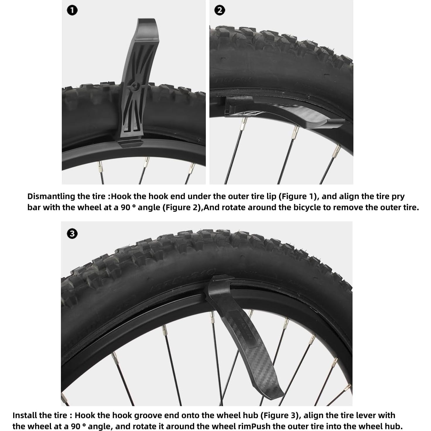 Palancas para Neumáticos de Bicicleta FLY_H - 2 Piezas, Negro