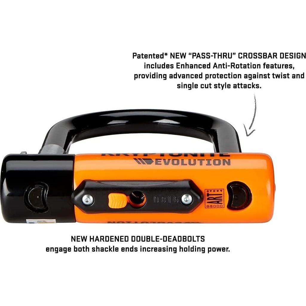 Candado U-Lock Kryptonite Evolución Estándar 10.16x22.86cm Negro