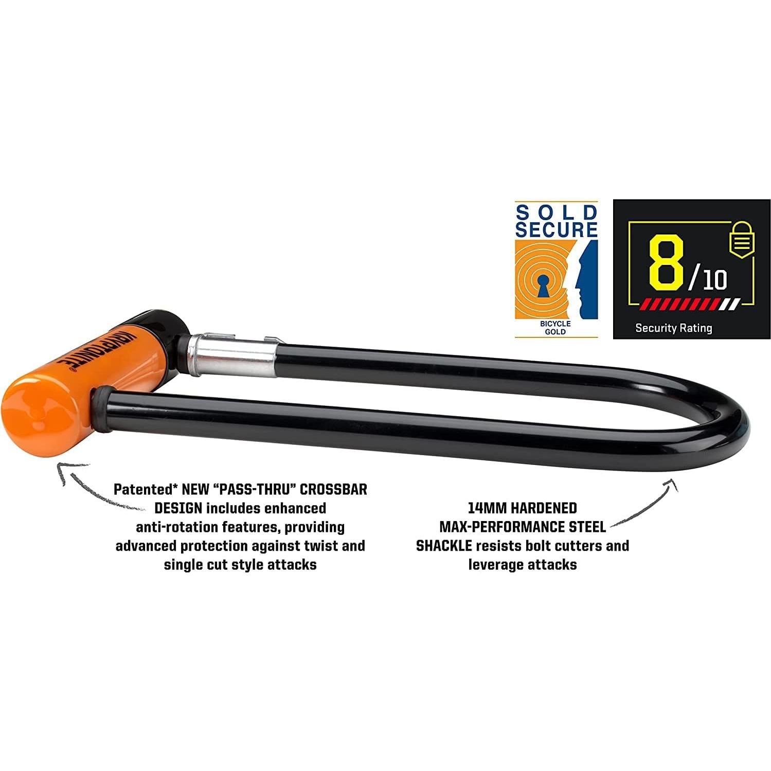 Candado U-Lock Kryptonite Evolución Estándar 10.16x22.86cm Negro