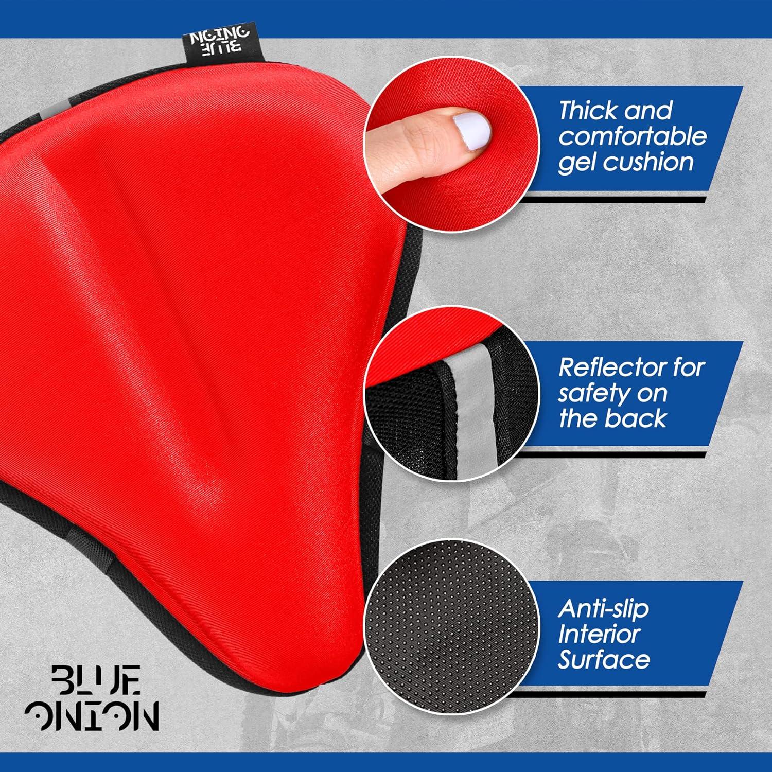 Cubierta de Asiento de Bicicleta de Gel Blue Onion Negra