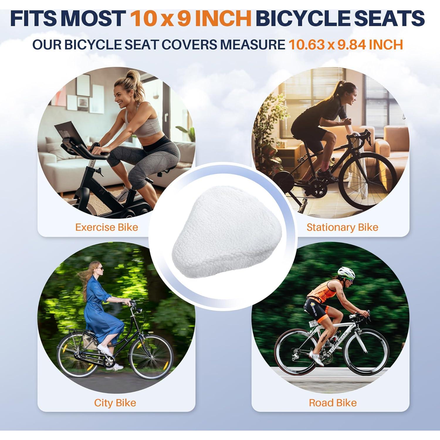 Cubierta de Asiento de Bicicleta Feekoon Blanca con Almohadilla