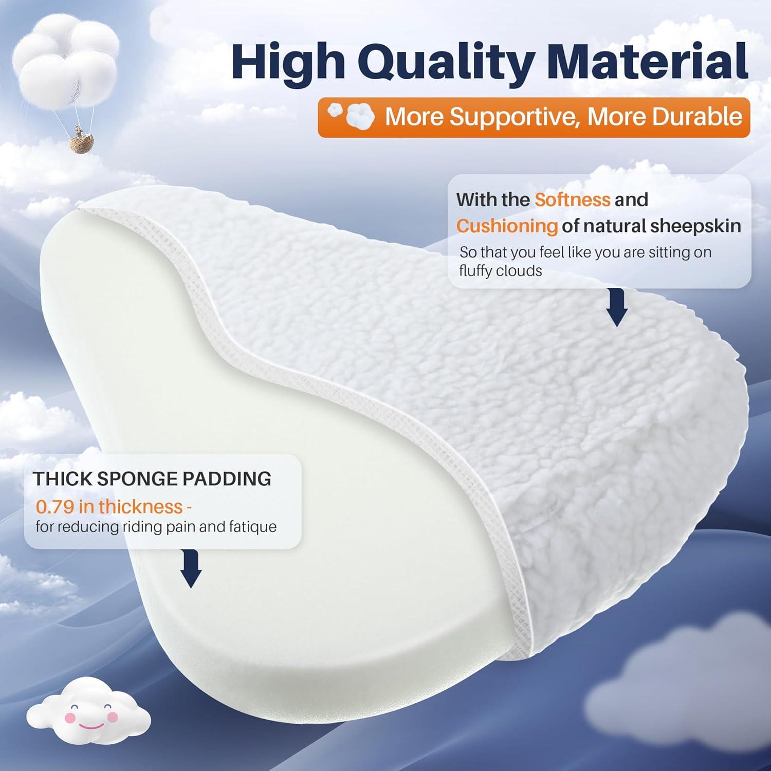 Cubierta de Asiento de Bicicleta Feekoon Blanca con Almohadilla