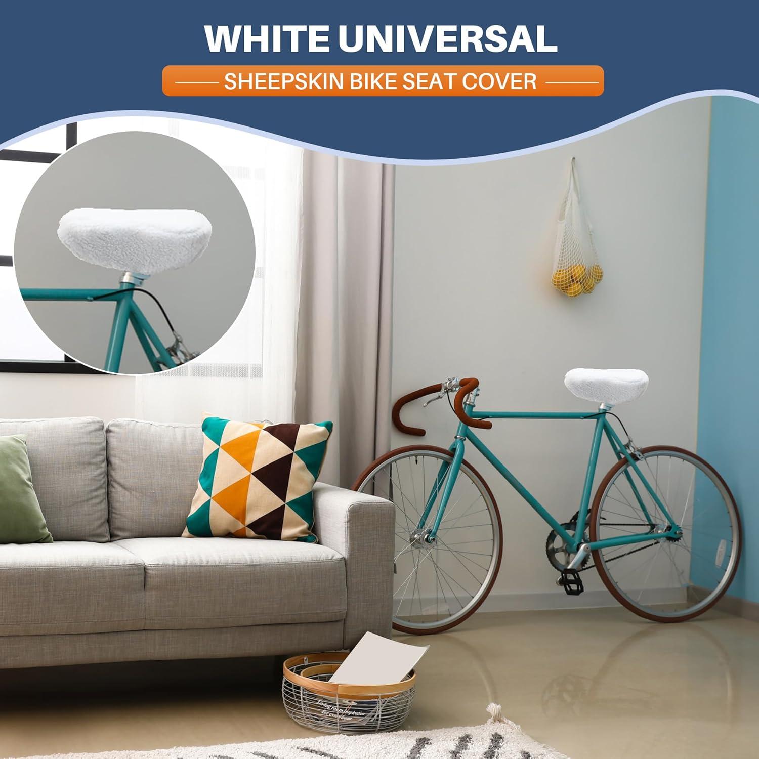 Cubierta de Asiento de Bicicleta Feekoon Blanca con Almohadilla