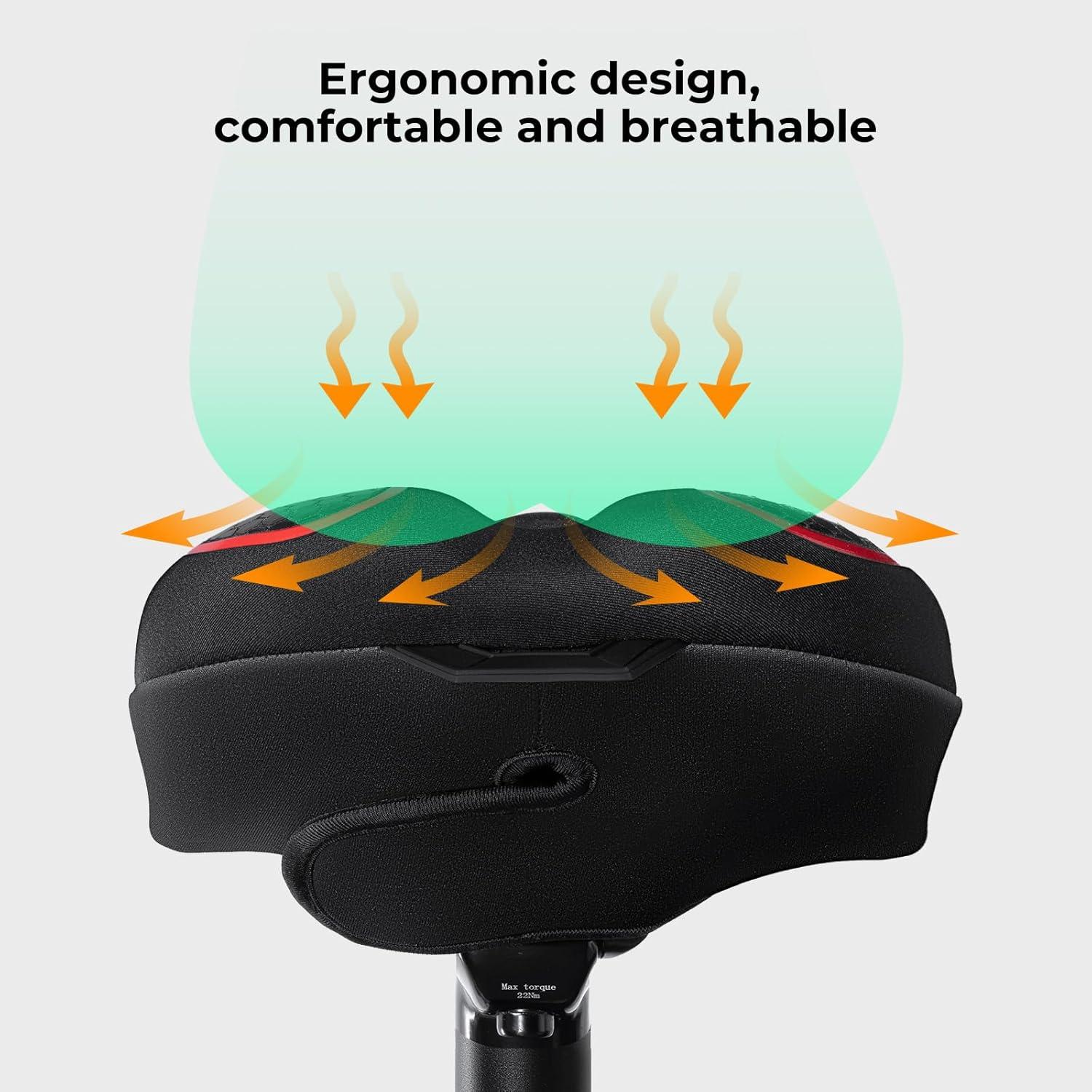 Cojín de Asiento de Bicicleta YOUNGDO Gel Impermeable Rojo