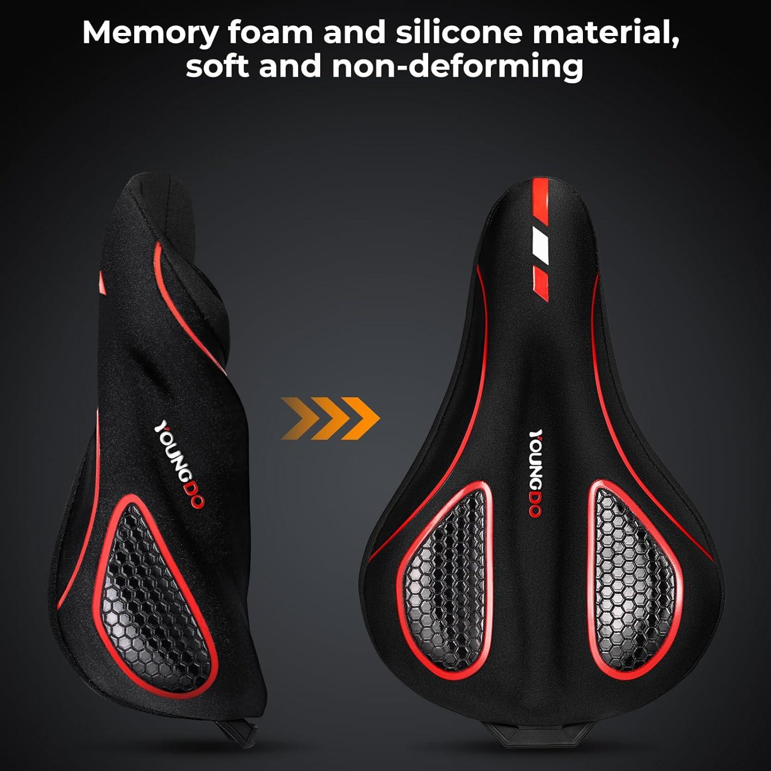Cojín de Asiento de Bicicleta YOUNGDO Gel Impermeable Rojo