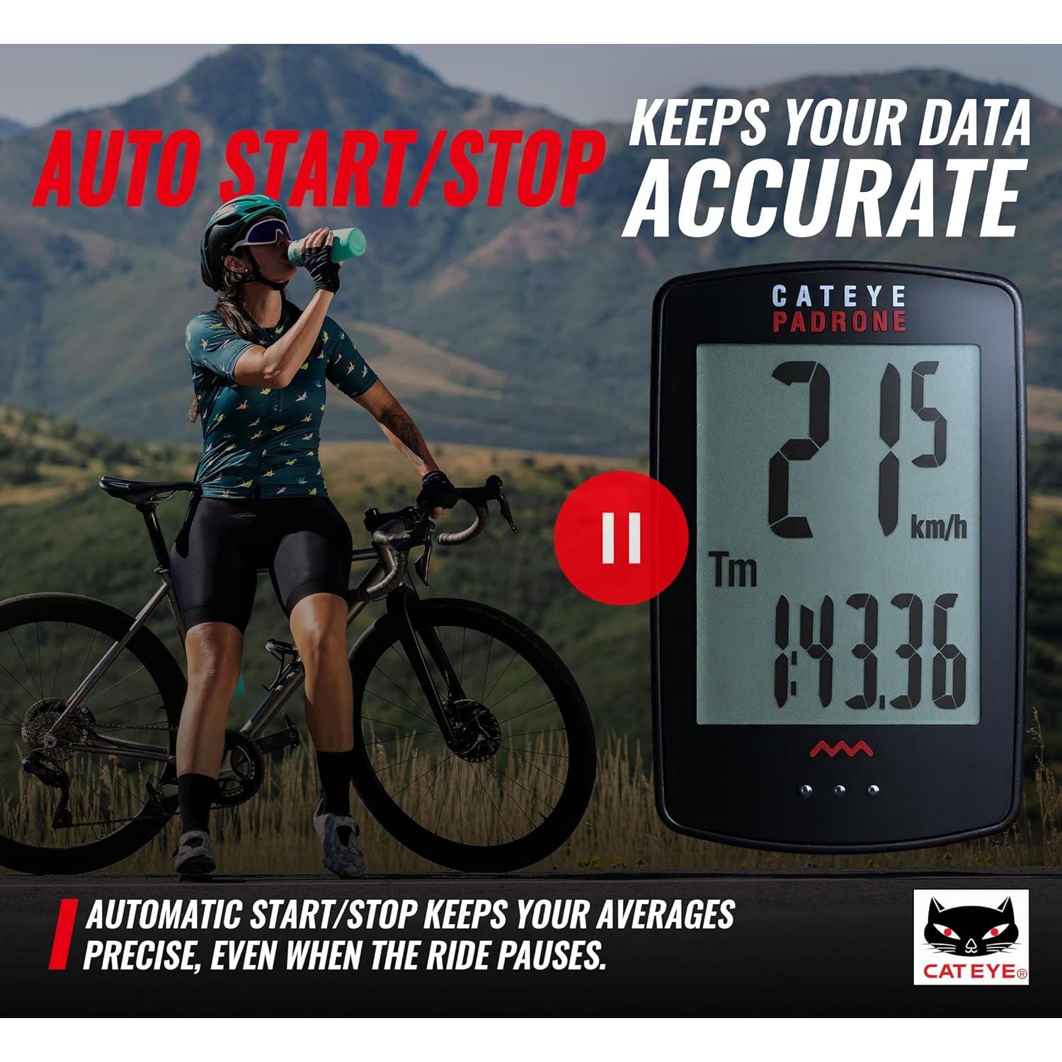 Computadora Inalámbrica CATEYE Padrone para Bicicleta - LCD