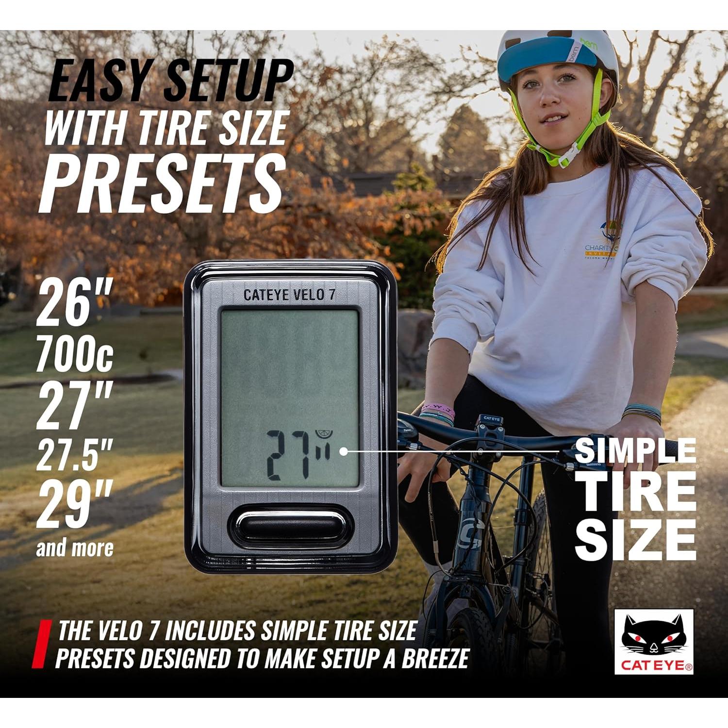 CATEYE Velo 7 Computador de Bicicleta - Velocímetro y Odómetro