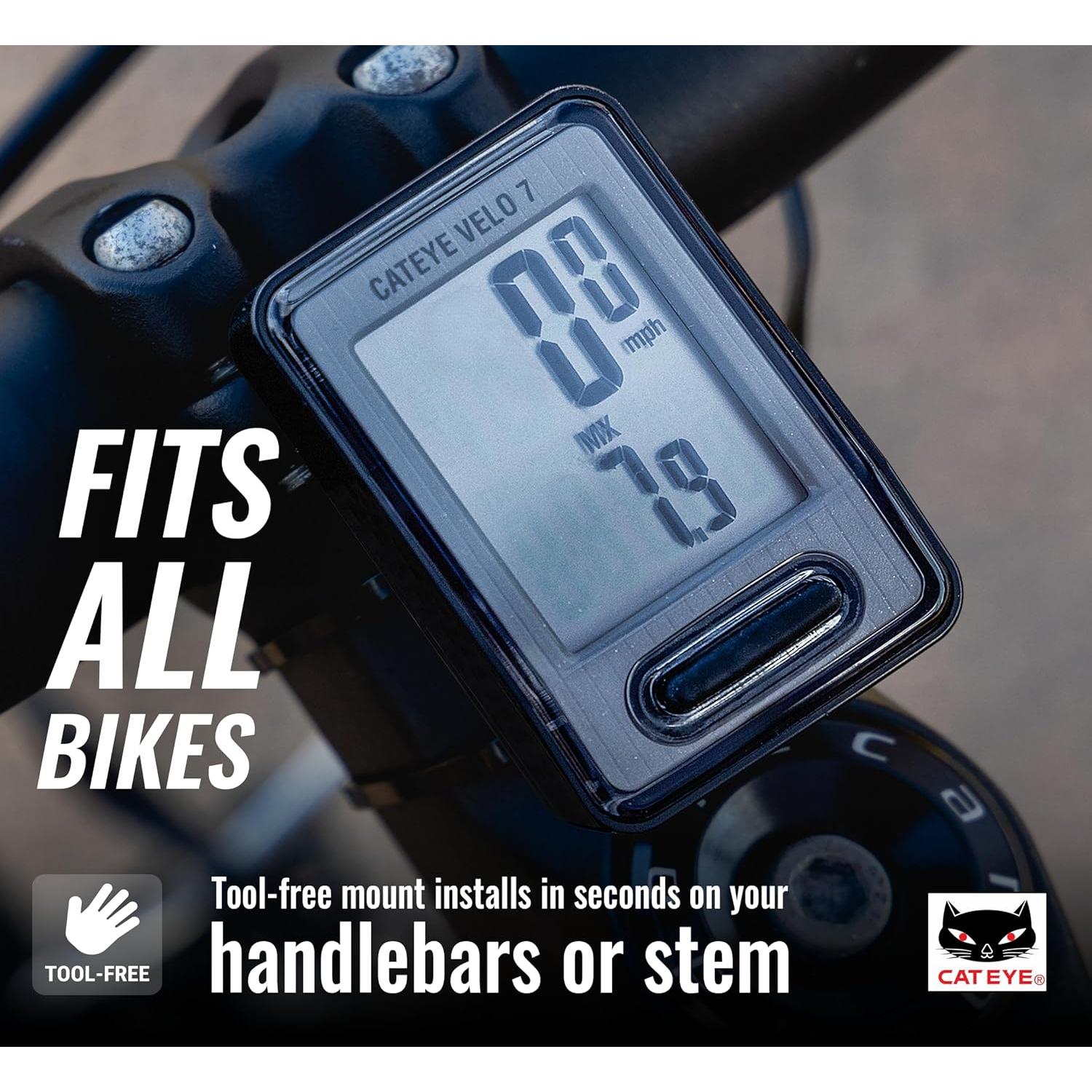 CATEYE Velo 7 Computador de Bicicleta - Velocímetro y Odómetro