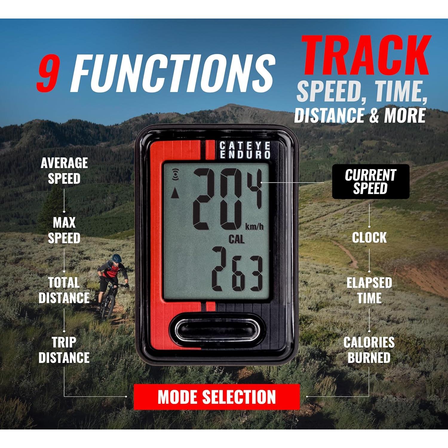 Computadora de Bicicleta CATEYE Enduro - Velocímetro y Odómetro