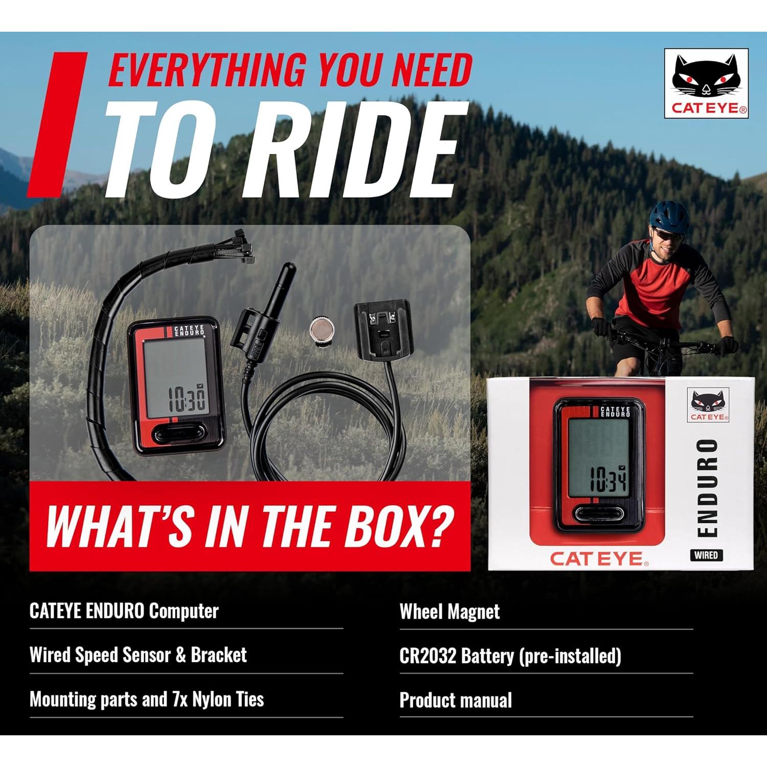 Computadora de Bicicleta CATEYE Enduro - Velocímetro y Odómetro