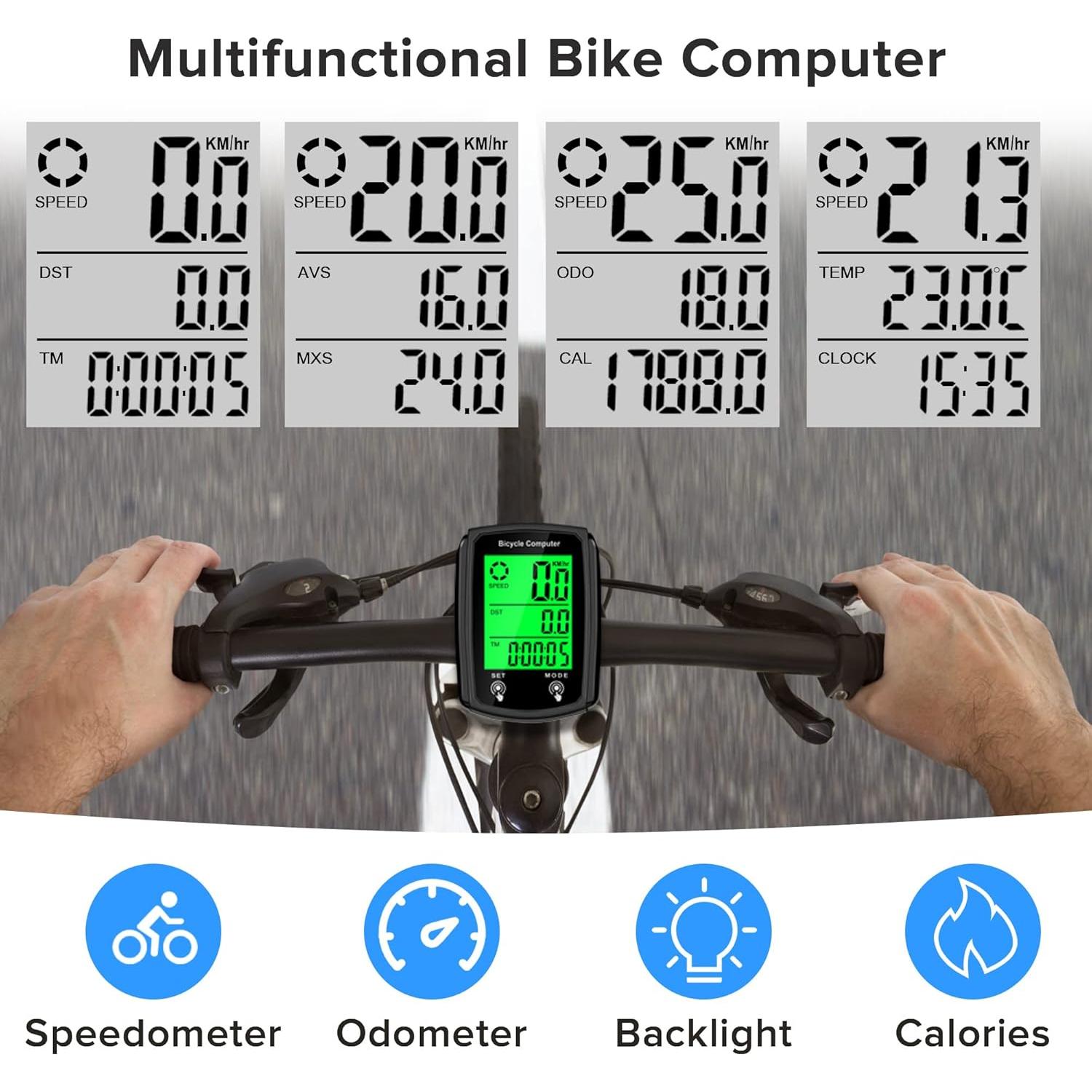 Computadora de Bicicleta Hilceriy con Velocímetro LCD y Sensor