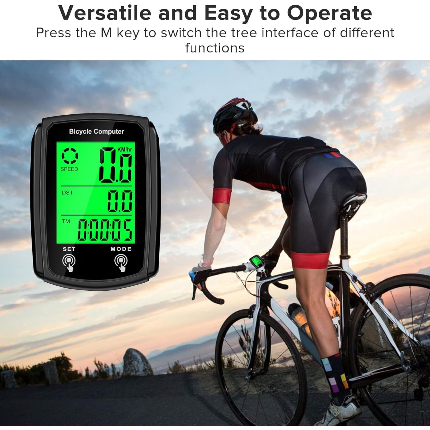 Computadora de Bicicleta Hilceriy con Velocímetro LCD y Sensor