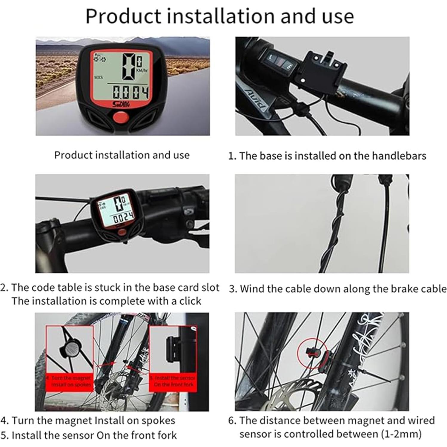 Velocímetro LCD KINGMAS SD-548B para Bicicleta - Compacto y Fácil de Instalar