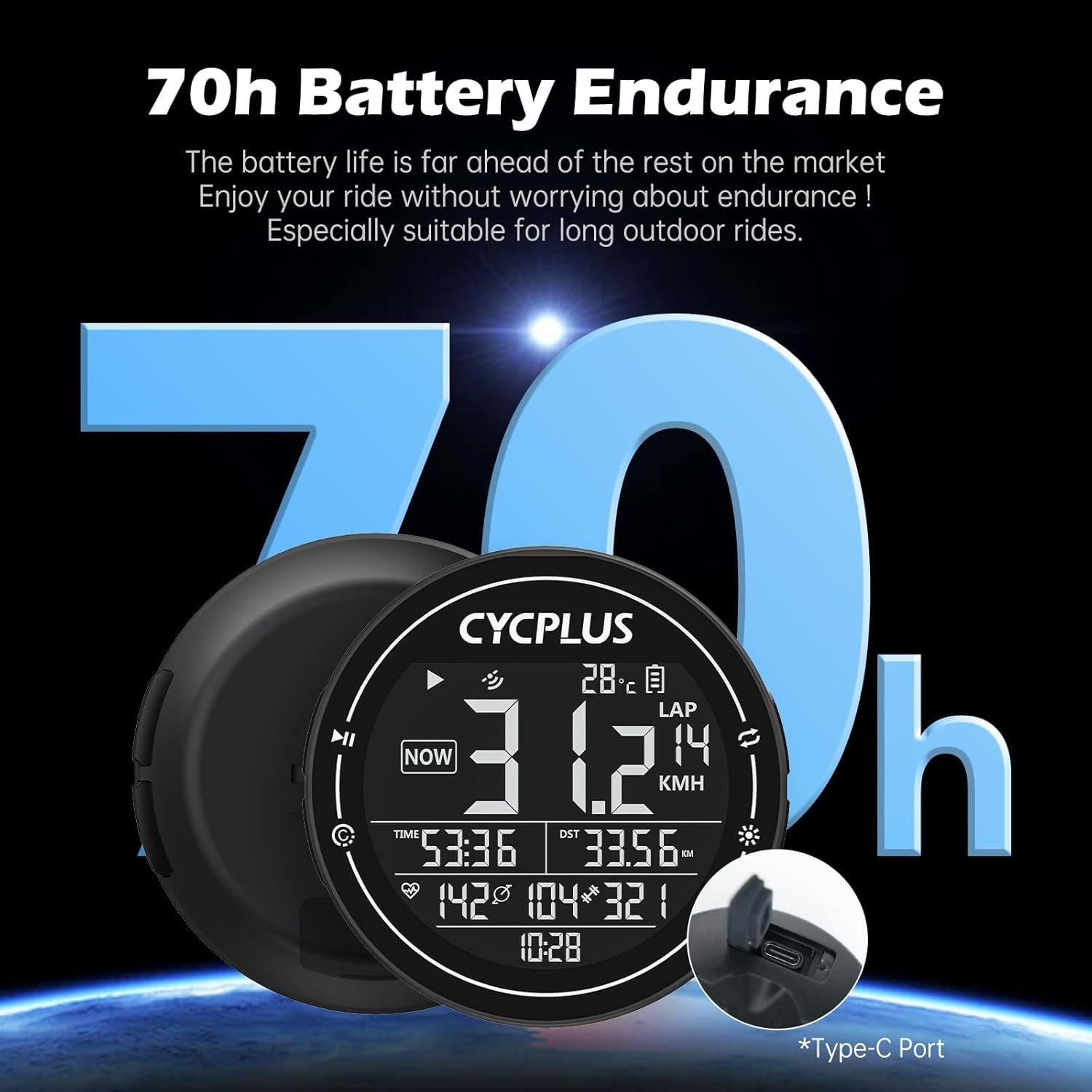 Computadora de Bicicleta CYCPLUS M2 GPS Inalámbrica 2.5"