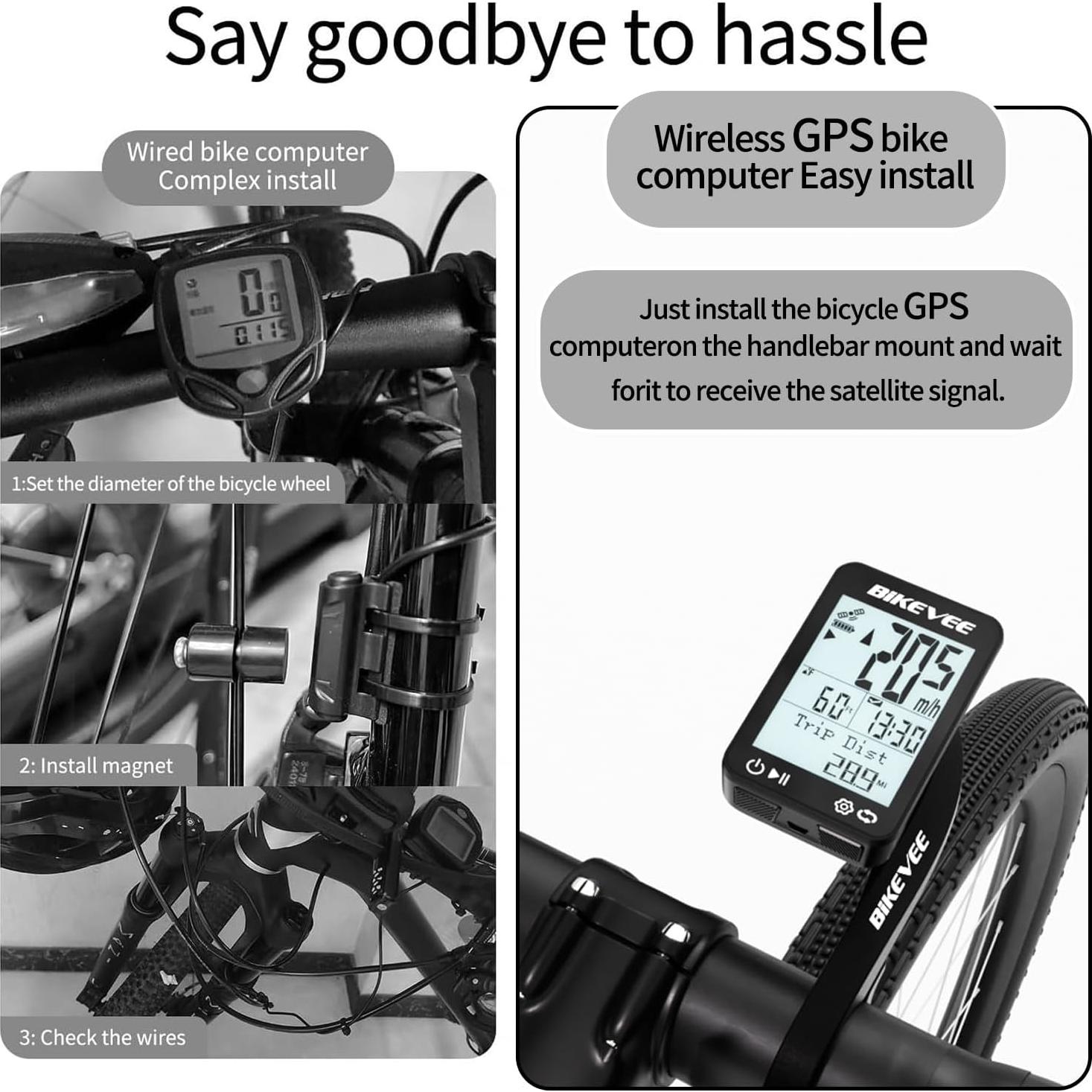 Computadora de Bicicleta GPS Bikevee BKV310B-BL 2.4" LCD IPX7
