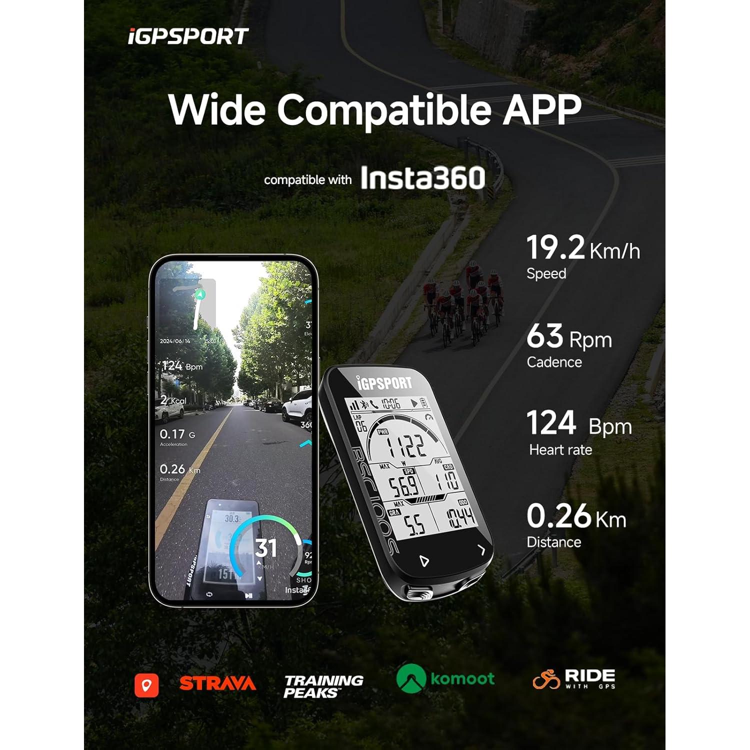 Computadora de Bicicleta GPS iGPSPORT BSC100S 2.6" Inalámbrica