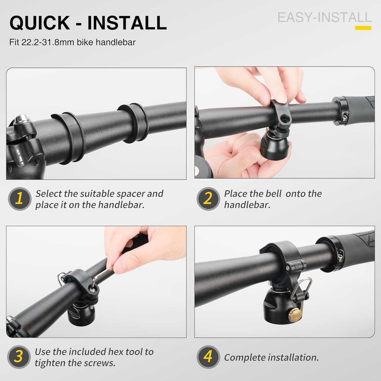 Campana de Bicicleta JJZOUEN Doble Modo Cobre 85dB 68g