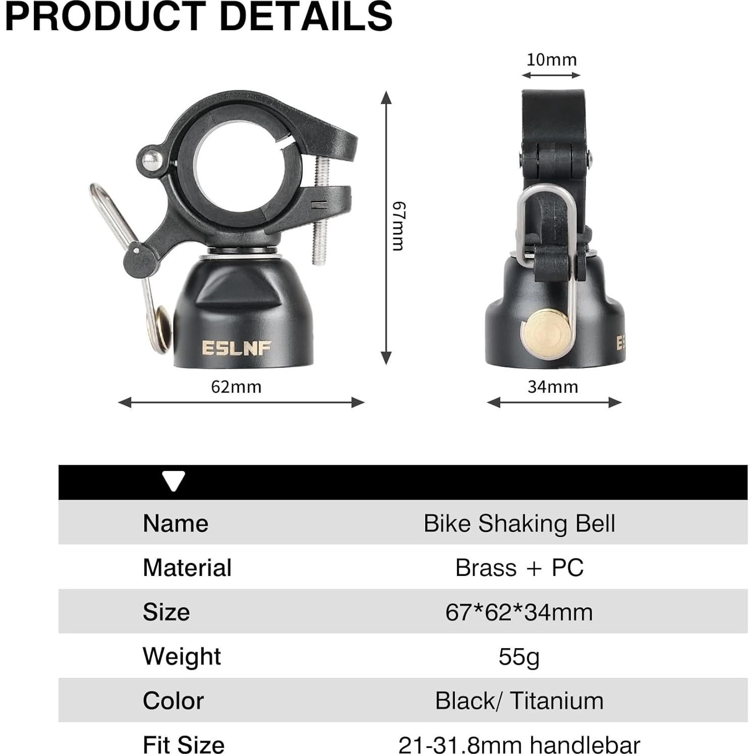 Campana de Bicicleta JJZOUEN Doble Modo Cobre 85dB 68g