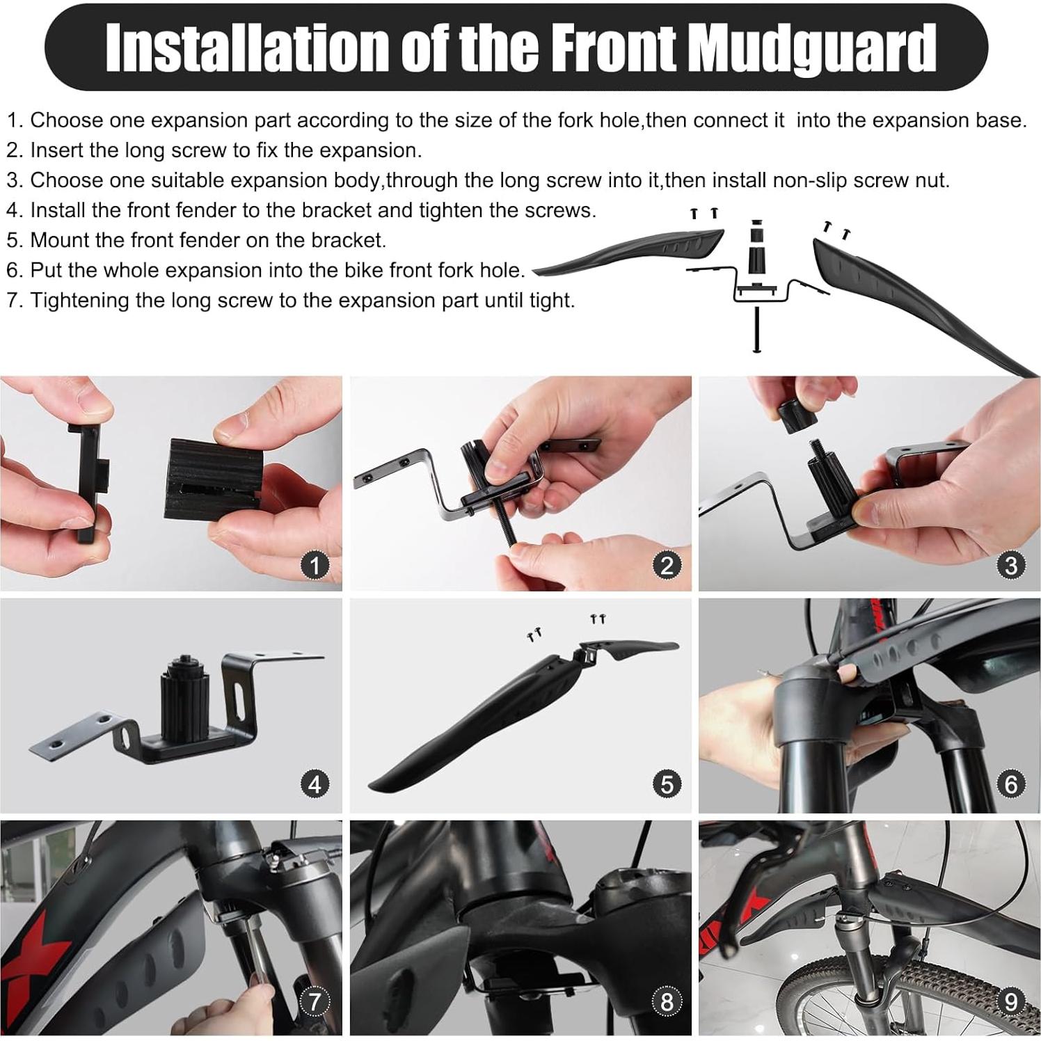 Juego de Guardabarros Ajustables Cooryda para Bicicleta MTB