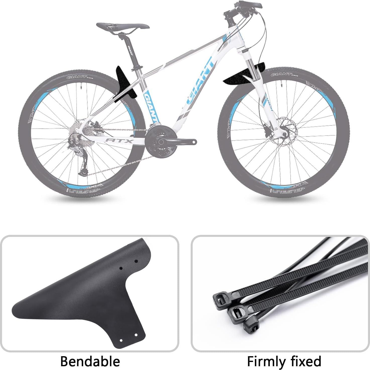 Guardabarros de Bicicleta BlingKingdom 2pcs Universal Negro