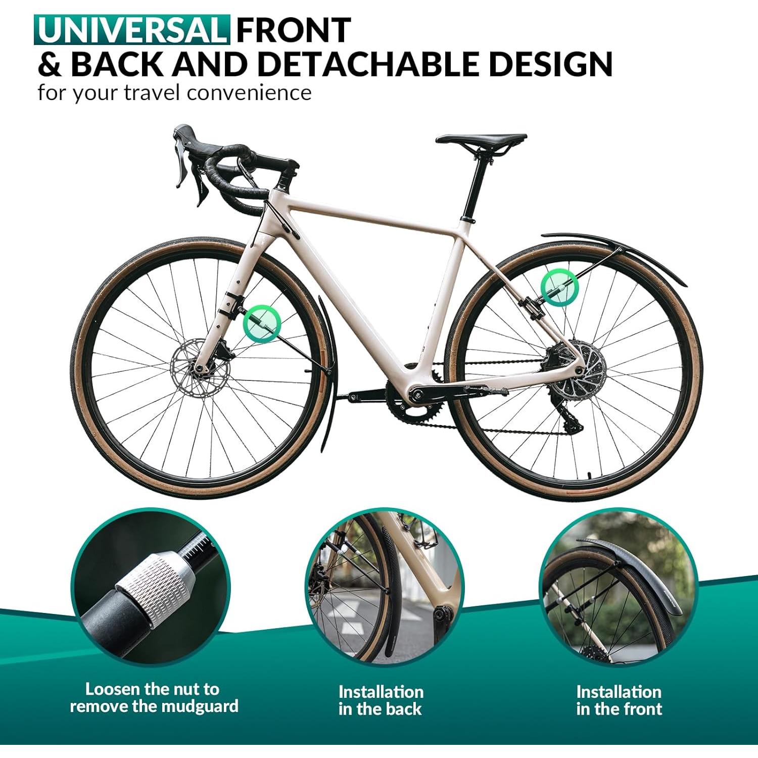 Guardabarros ROCKBROS Ajustable para Bicicleta 700C - Negro