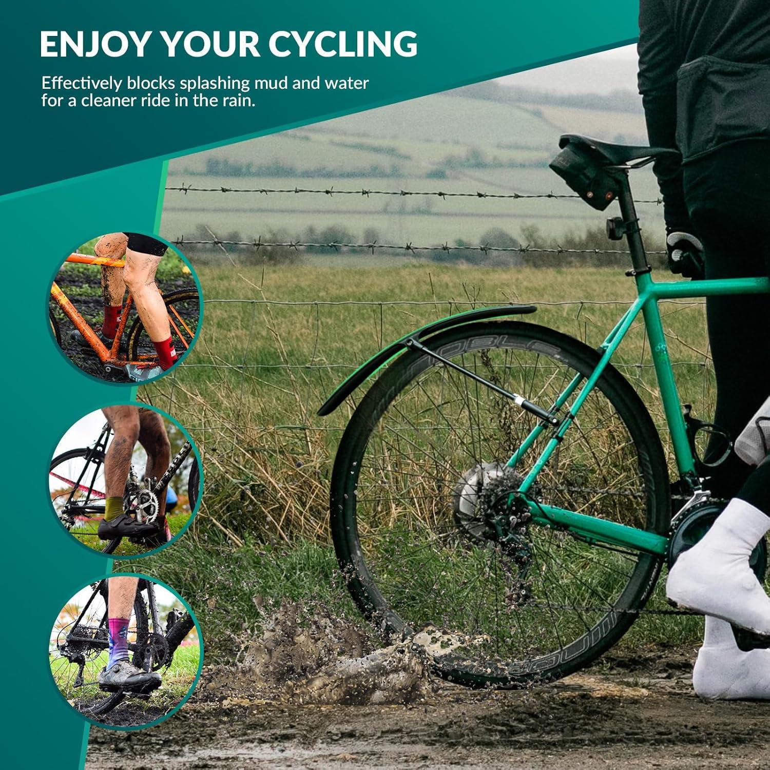 Guardabarros ROCKBROS Ajustable para Bicicleta 700C - Negro