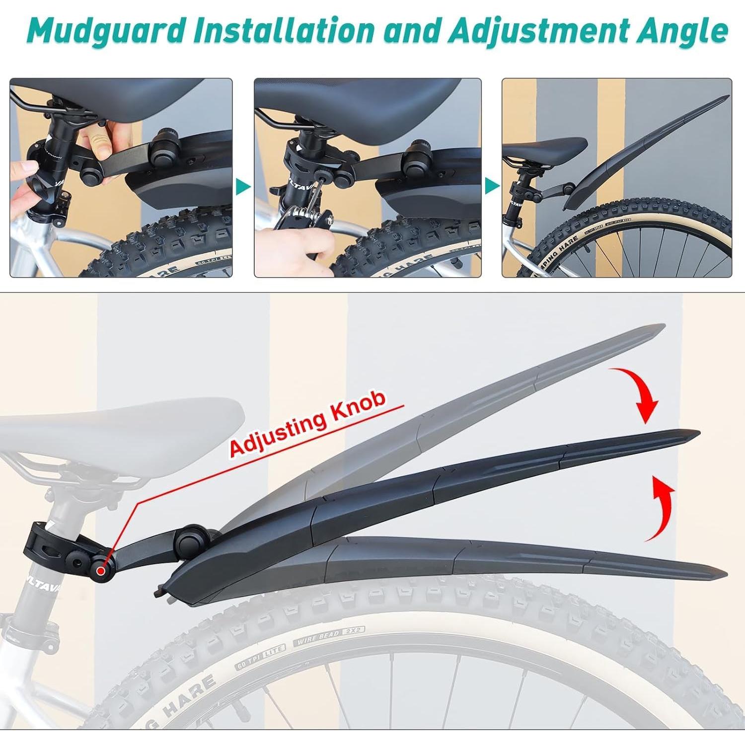 Guardabarros Trasero Balinge Ajustable para Bicicletas 24-28"