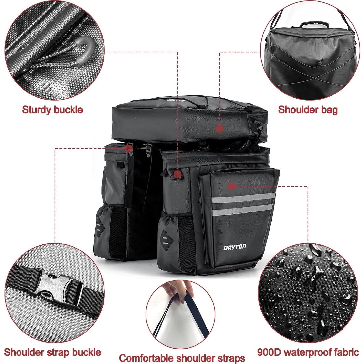 Alforjas para bicicleta GAVTON 3 en 1 50L impermeables