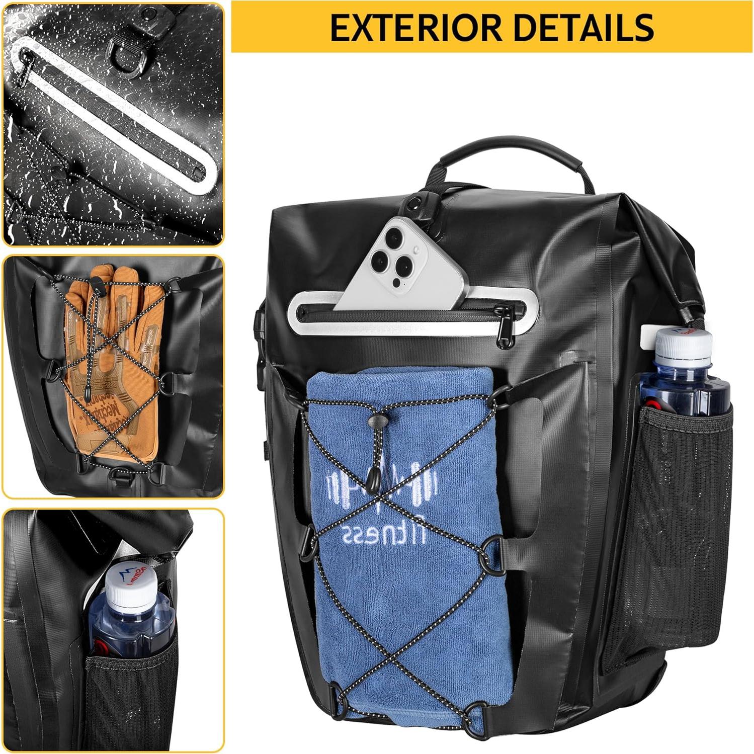 Alforjas de bicicleta Smasrob 30L impermeables con bolsillos