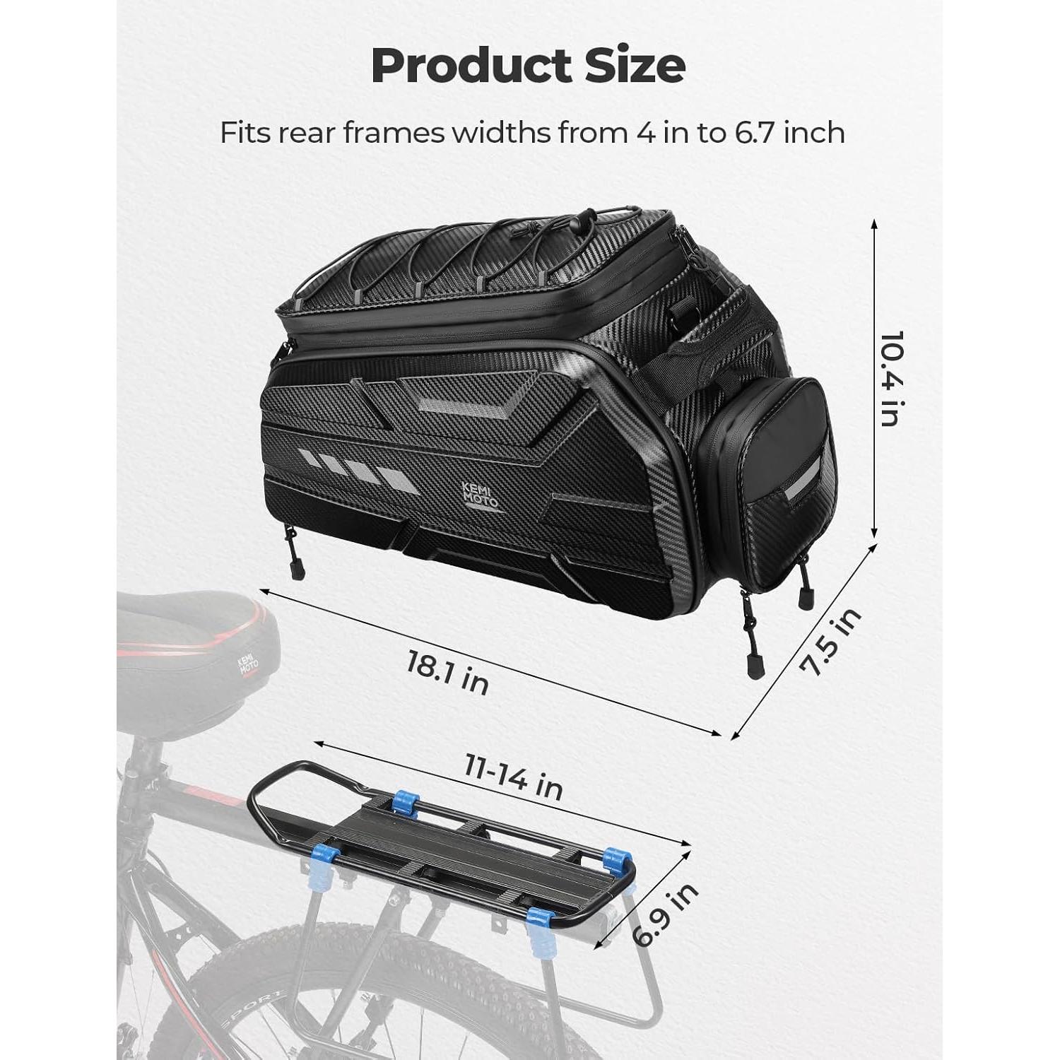 Bolsa de Bicicleta KEMIMOTO 40L con Cubierta Impermeable