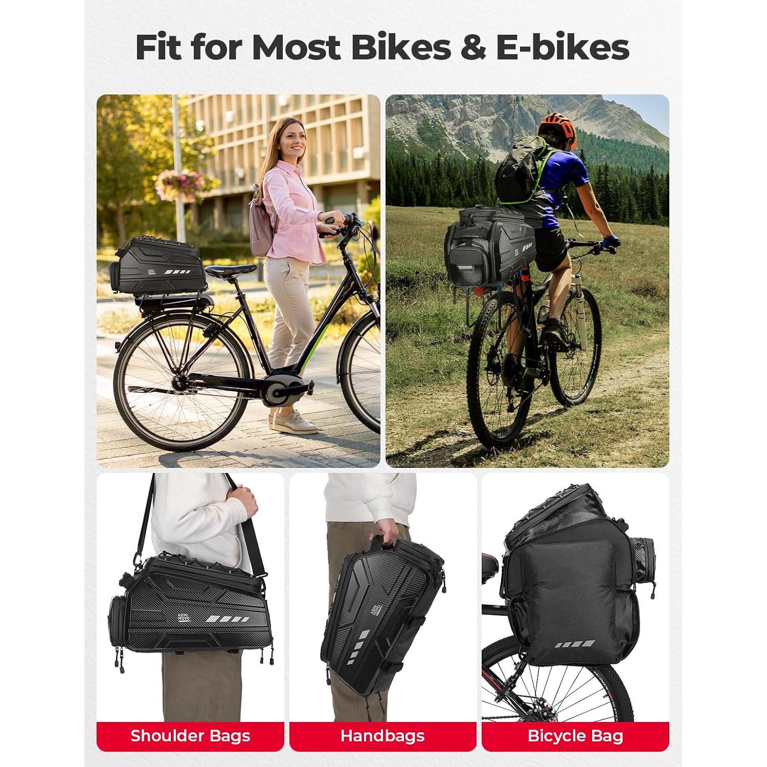 Bolsa de Bicicleta KEMIMOTO 40L con Cubierta Impermeable