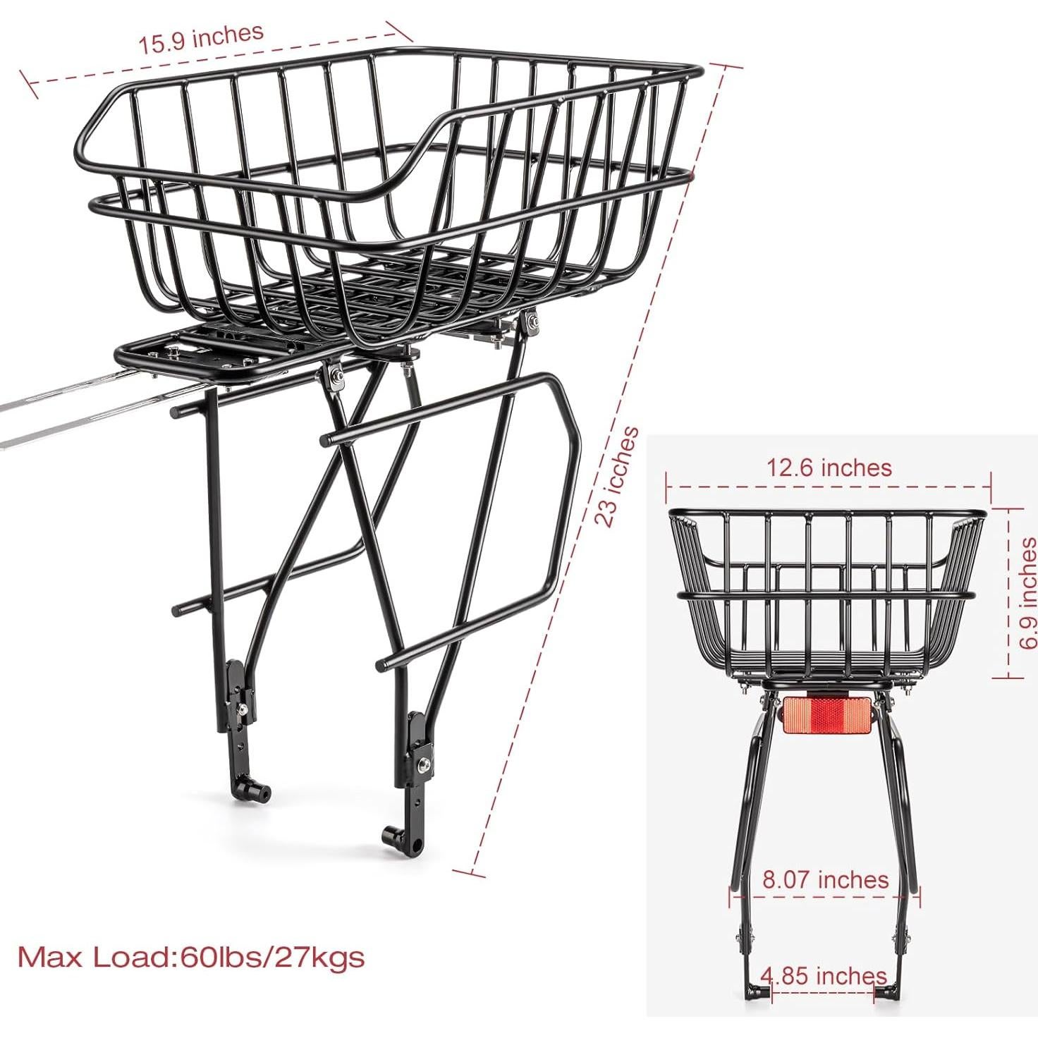 Soporte trasero para bicicleta CXWXC con cesta - 27 kg