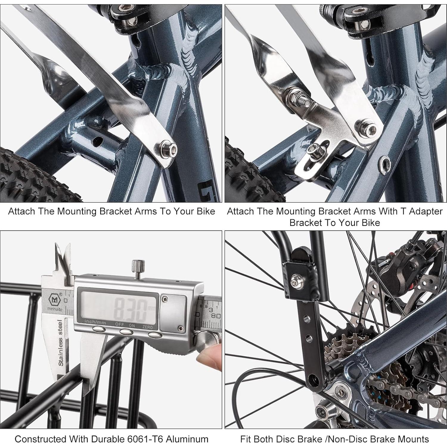 Soporte trasero para bicicleta CXWXC con cesta - 27 kg