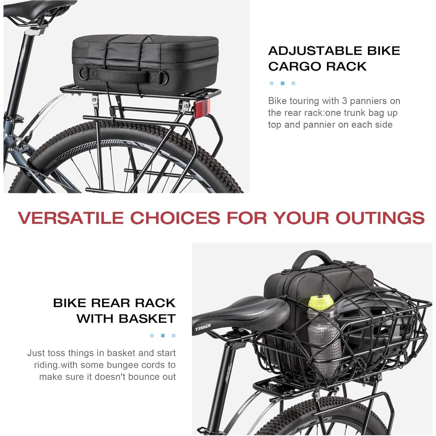 Soporte trasero para bicicleta CXWXC con cesta - 27 kg