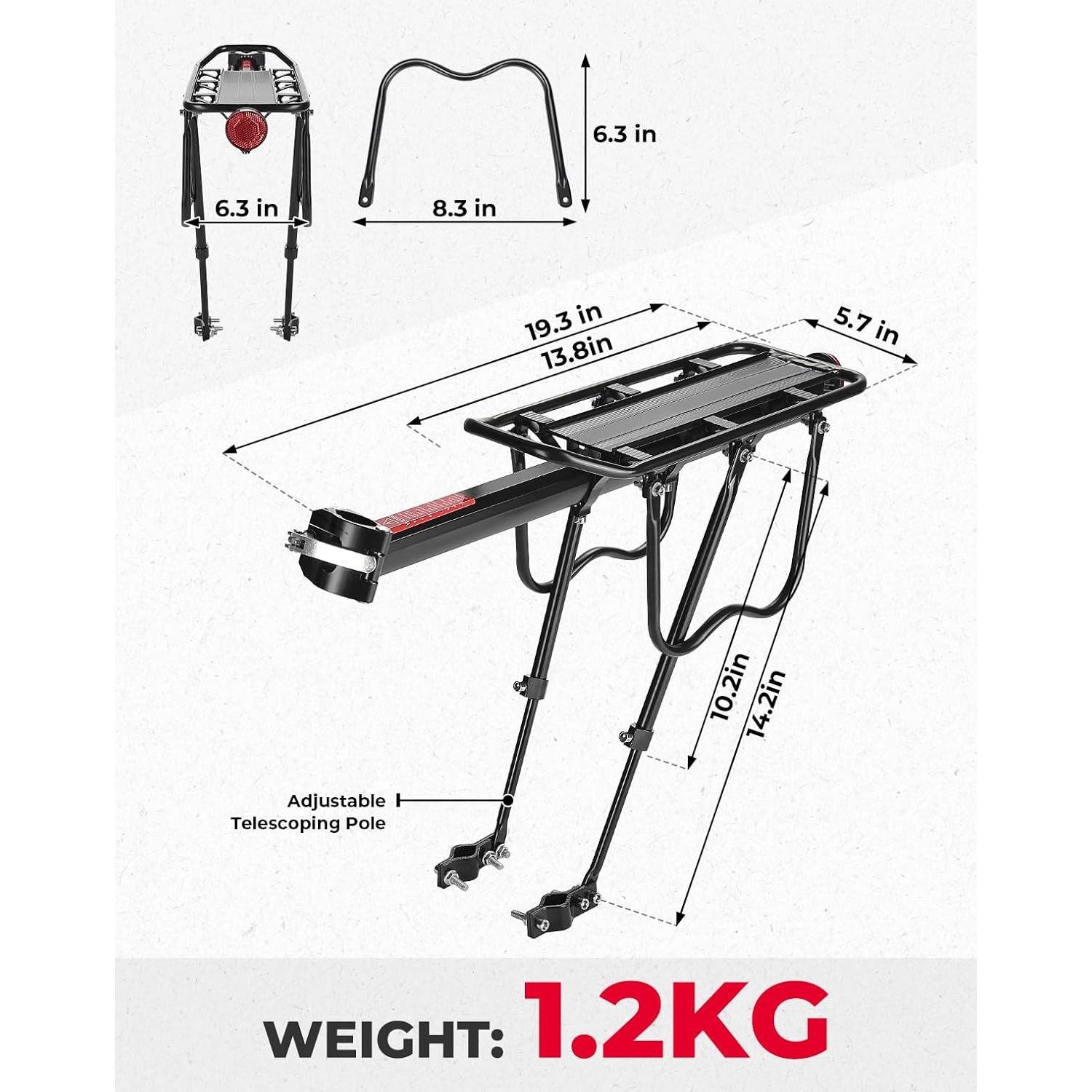 Soporte Trasero para Bicicleta KEMIMOTO Aluminio 220 lbs