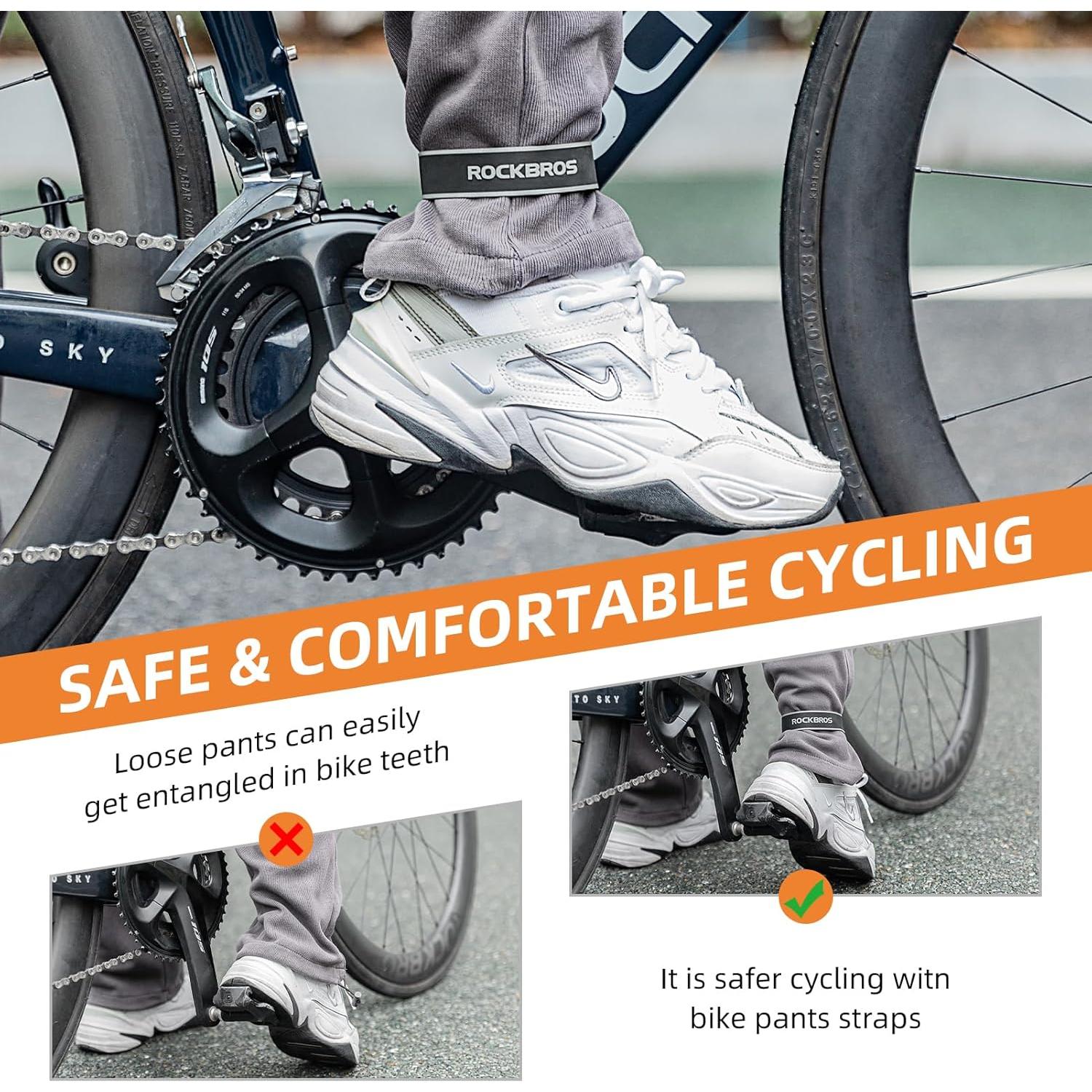 Correas Reflectantes para Pantalones ROCKBROS Ajustables 2 Pcs