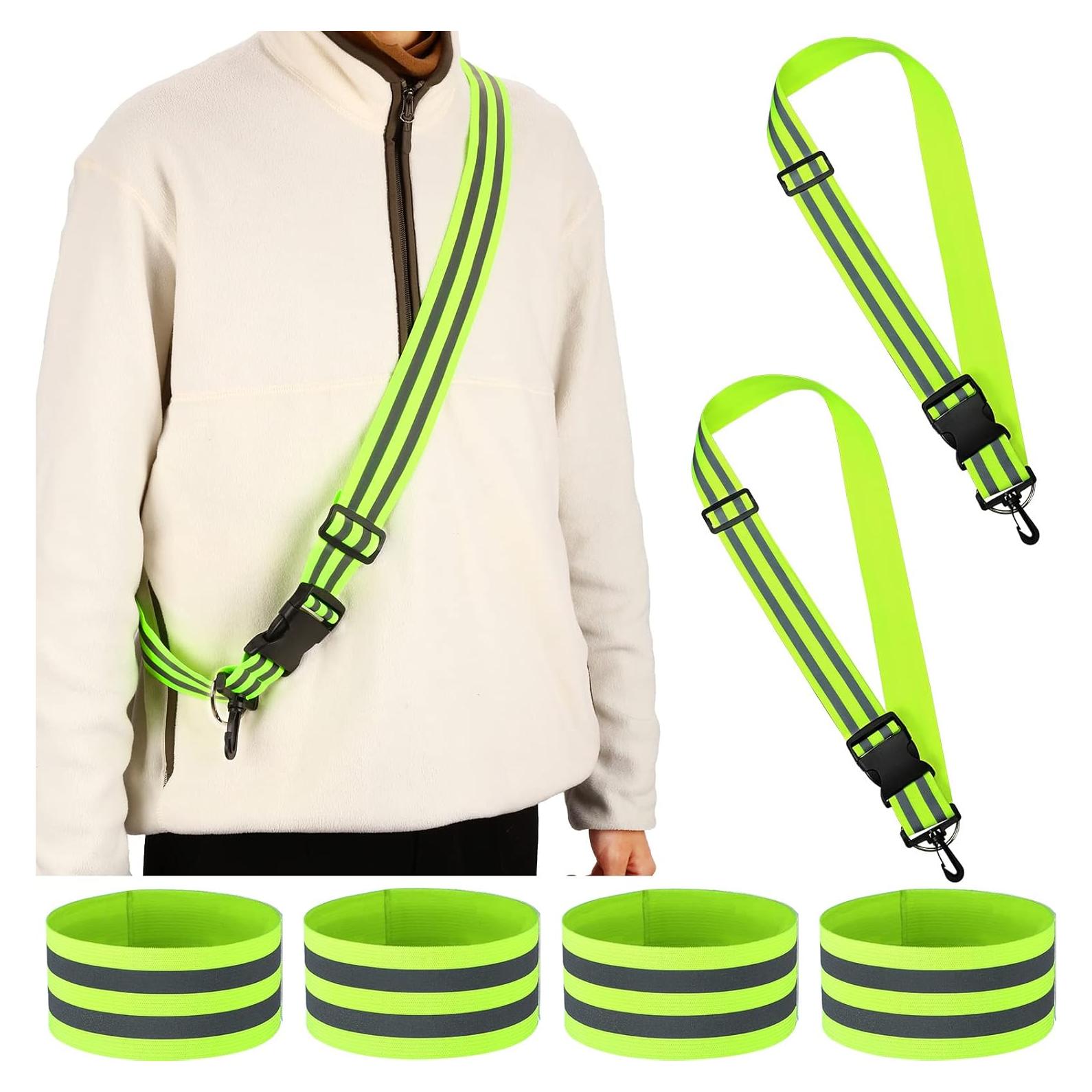 Cinturón Reflectante Saintrygo 6 Pcs Verde Fluorescente