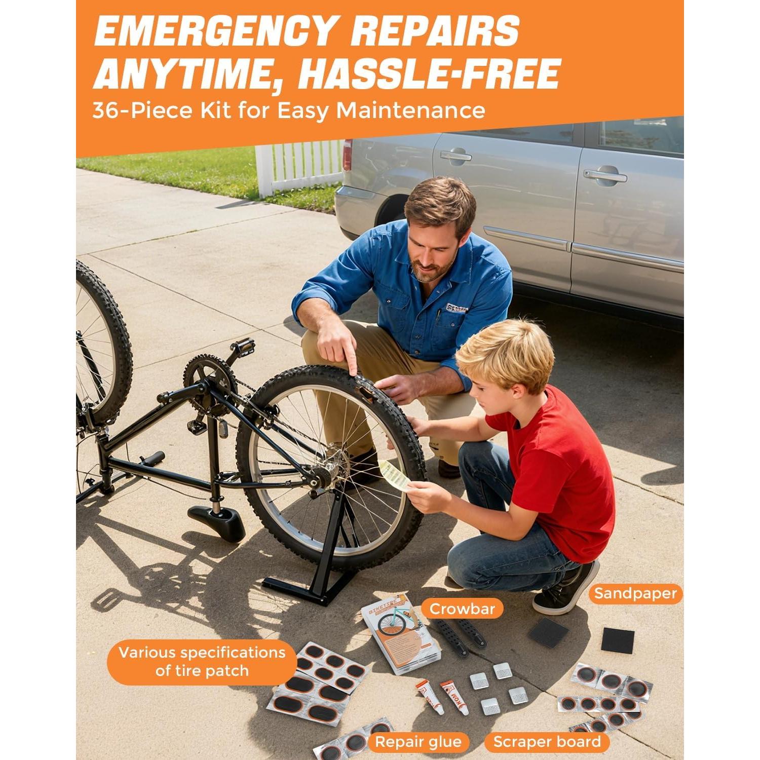 Kit de Reparación de Neumáticos de Bicicleta YangGien 36 Piezas