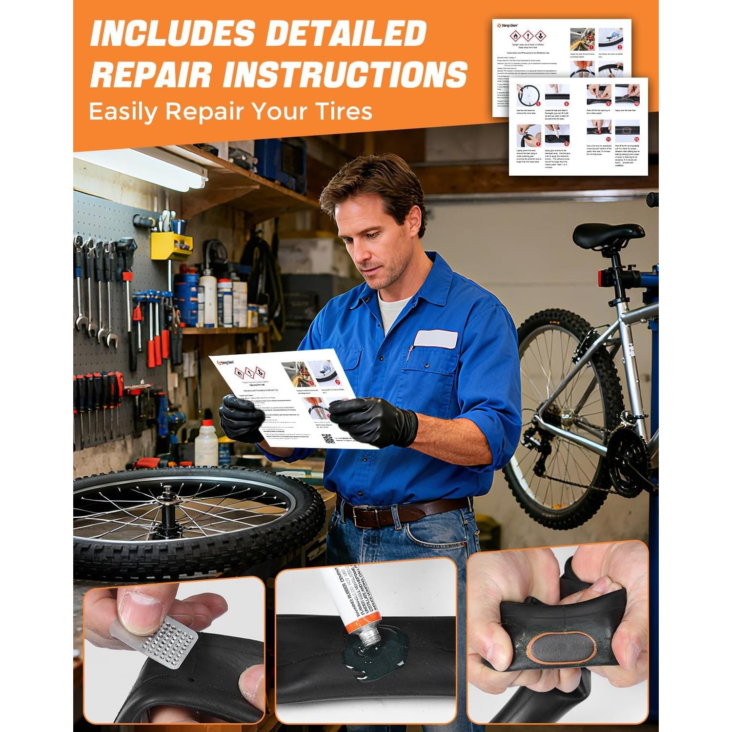 Kit de Reparación de Neumáticos de Bicicleta YangGien 36 Piezas