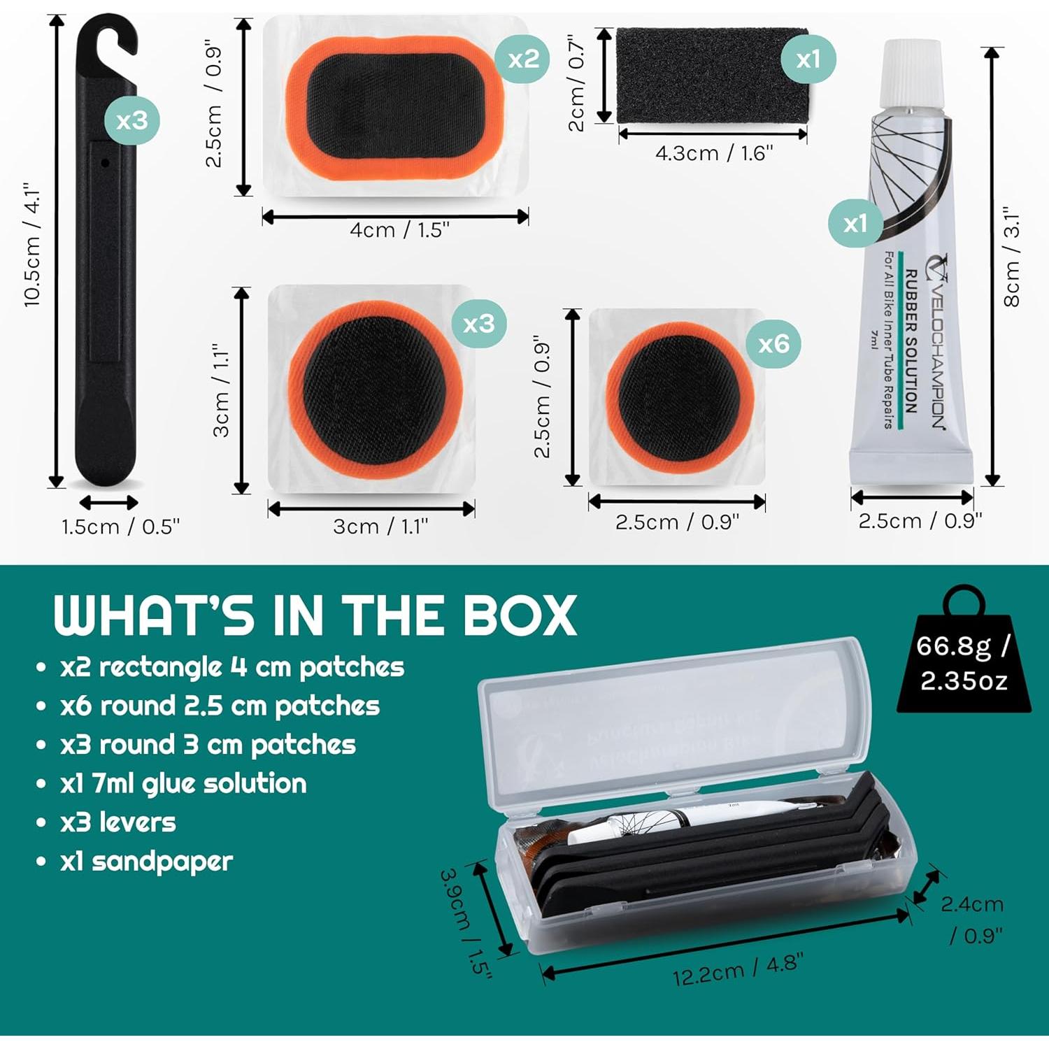 Kit de Reparación de Pinchazos VeloChampion - 6, 10 o 40 Parches