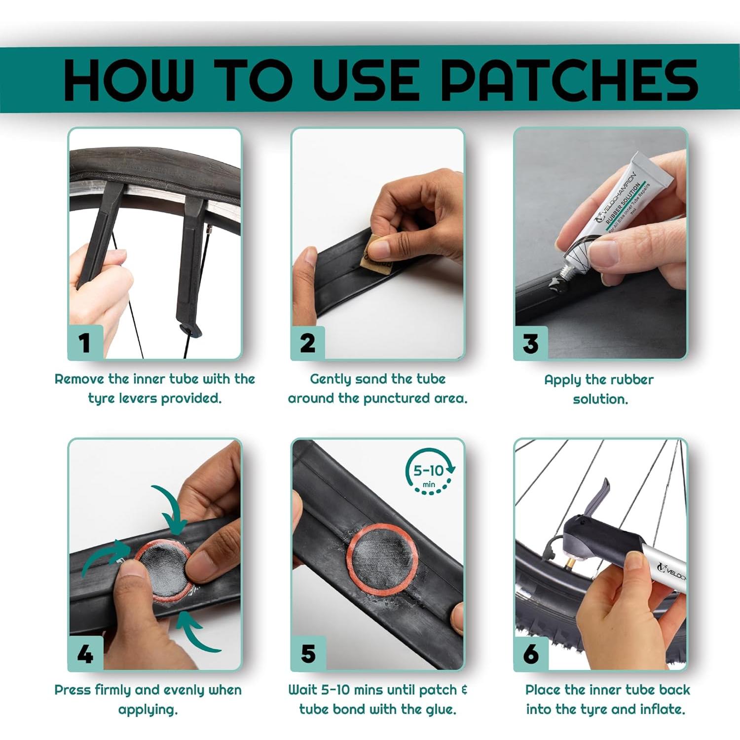 Kit de Reparación de Pinchazos VeloChampion - 6, 10 o 40 Parches