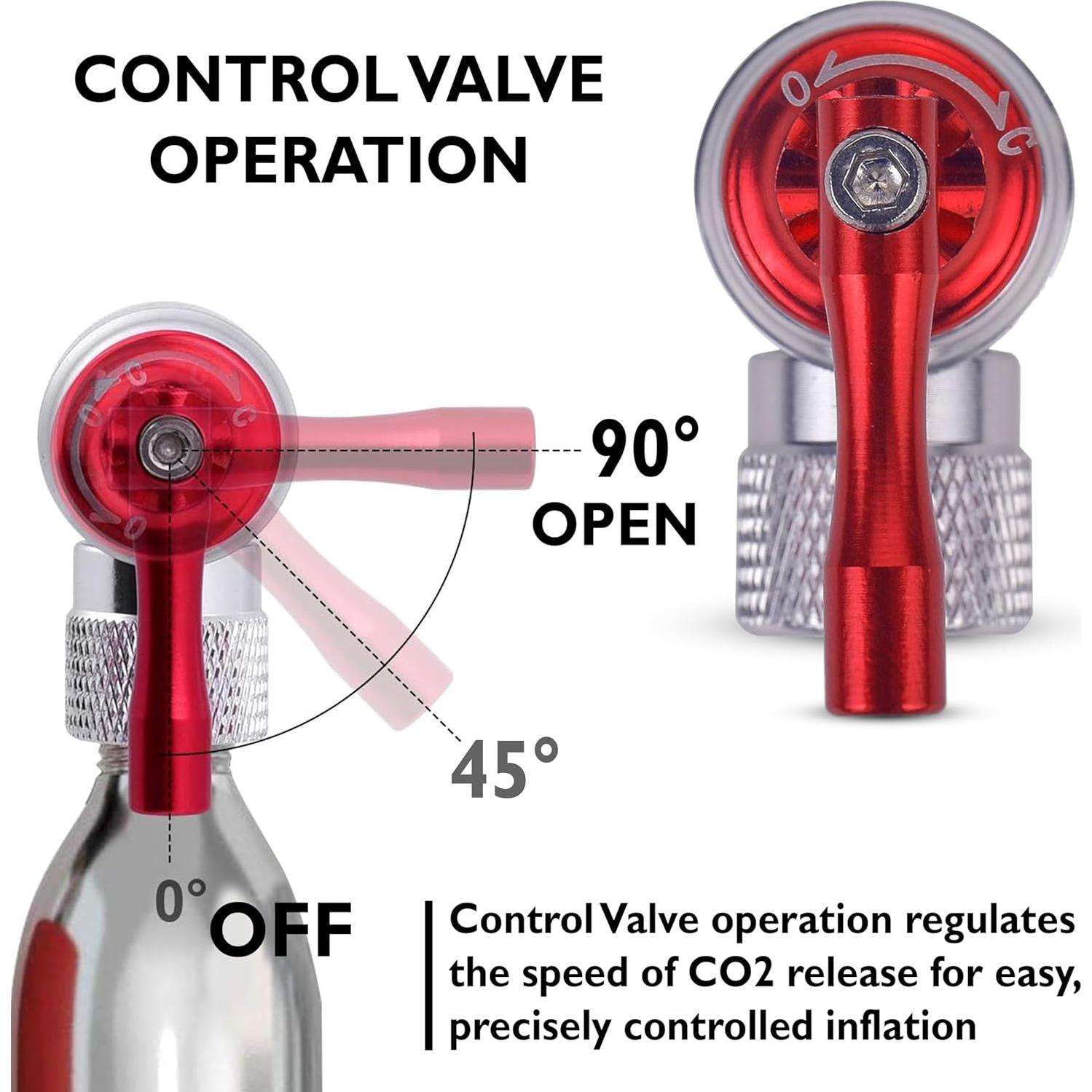 Inflador de Neumáticos CO2 ARSUK Mini para Bicicleta - Compatible con Presta y Schrader