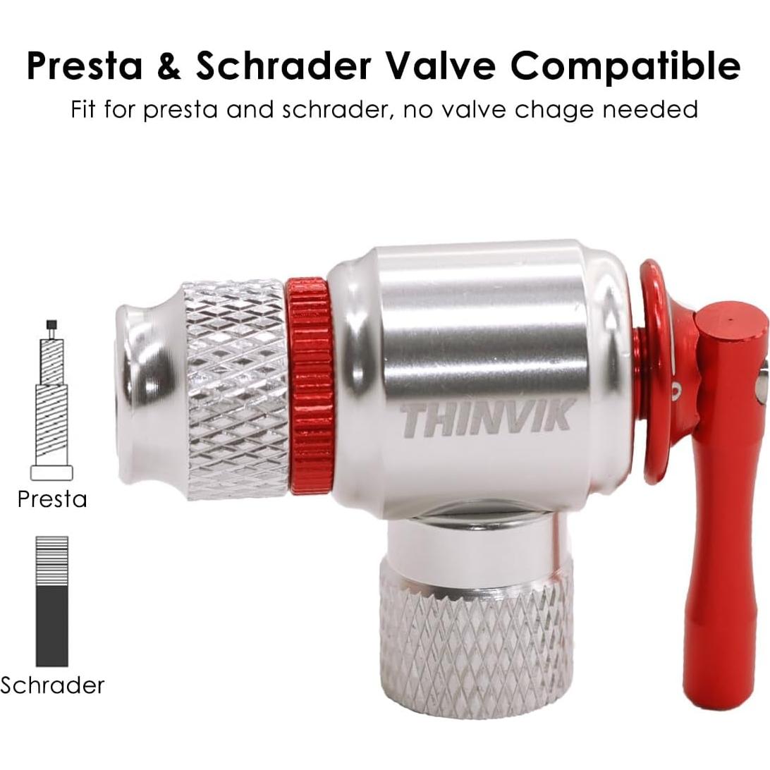 Kit Inflador CO2 Thinvik con 4 Cartuchos de 16g y Funda