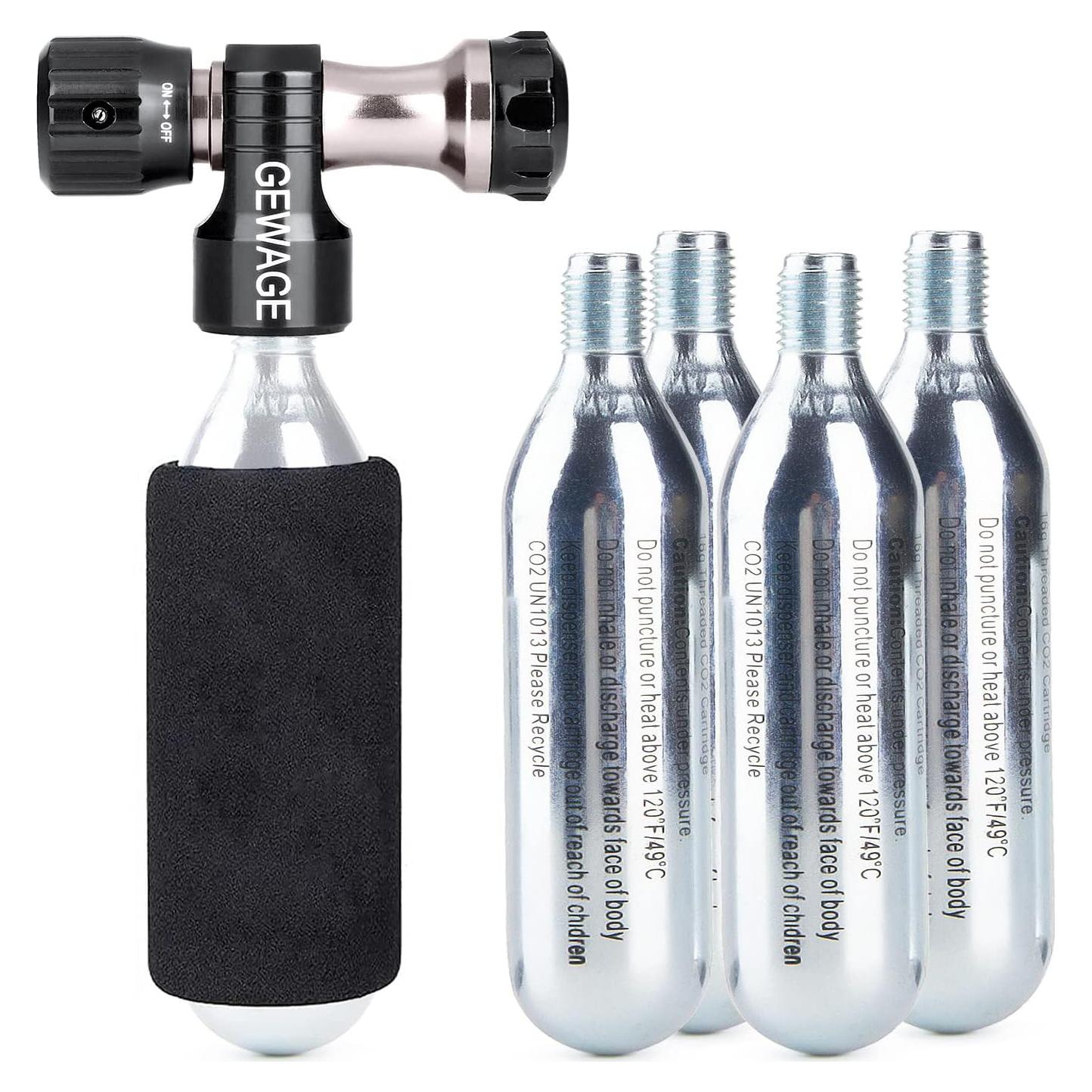 Inflador de CO2 GEWAGE CP-0046 con 4 cartuchos de 16g